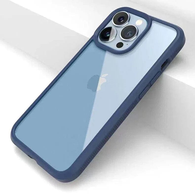 Rugged Border Clear Case for iPhone Back Cases iPhone 13 Pro / Blue