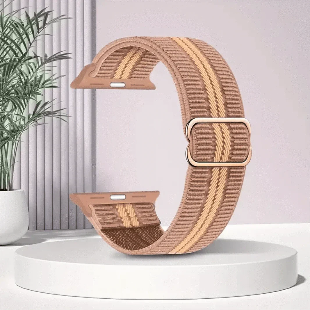 Nylon Soft Elastic Adjustable Band for Apple Watch 38 | 40 | 41 | 42mm S10 38 | 40 | 41 | 42mm S10 sand-pink Straps & Bands