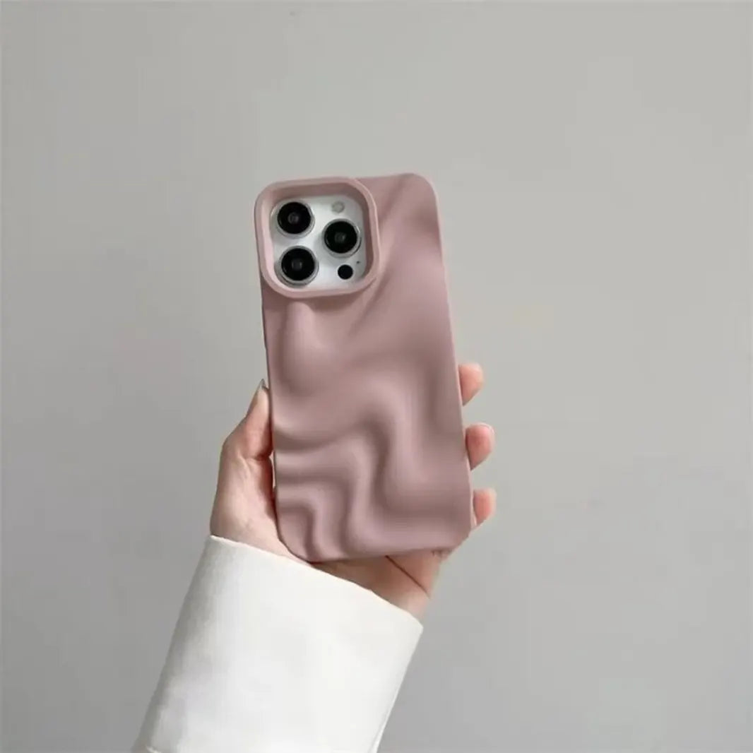 Water Ripple Pattern Silicone Soft Case for iPhone 15 Pro Max iPhone 15 Pro Max sand pink Cases & Covers