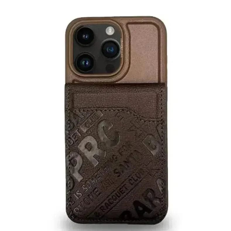 Santa Barbara Timothy Series Case with Magnetic Card Holder for iPhone Back Cases iPhone 15 Pro Max / Brown