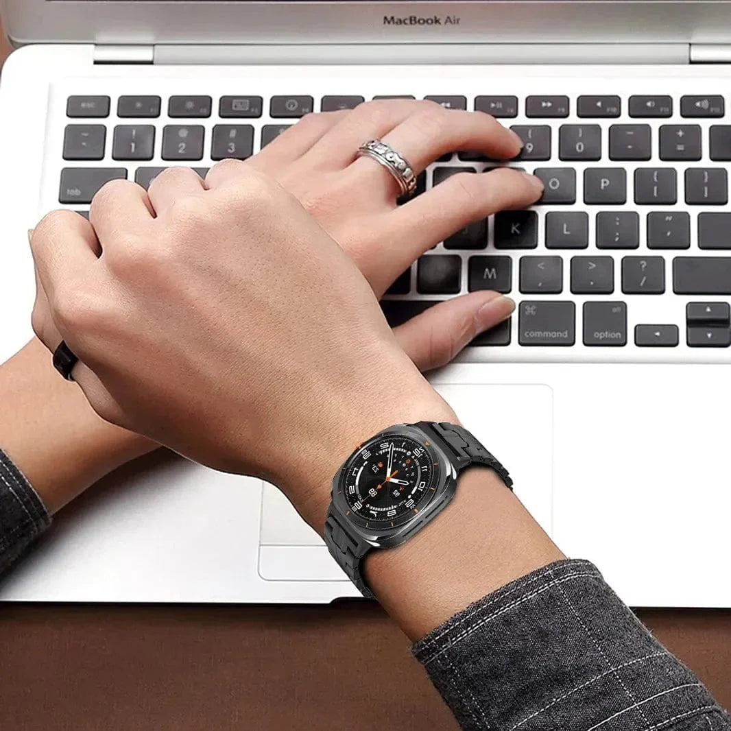 Satin Brushed Metal Link Bracelet Band for Samsung Watch Ultra 47mm