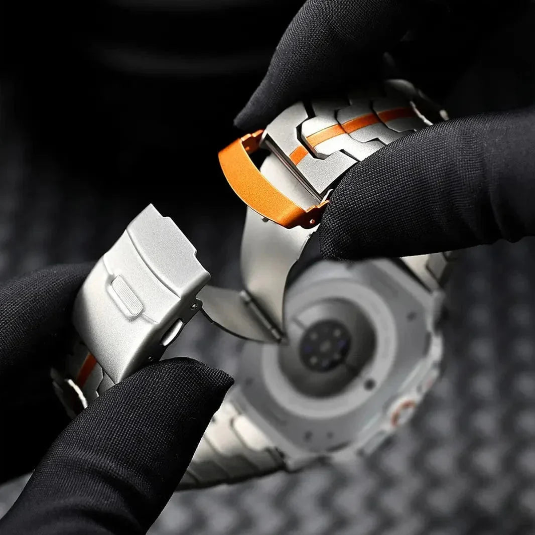 Satin Brushed Metal Link Bracelet Band for Samsung Watch Ultra 47mm