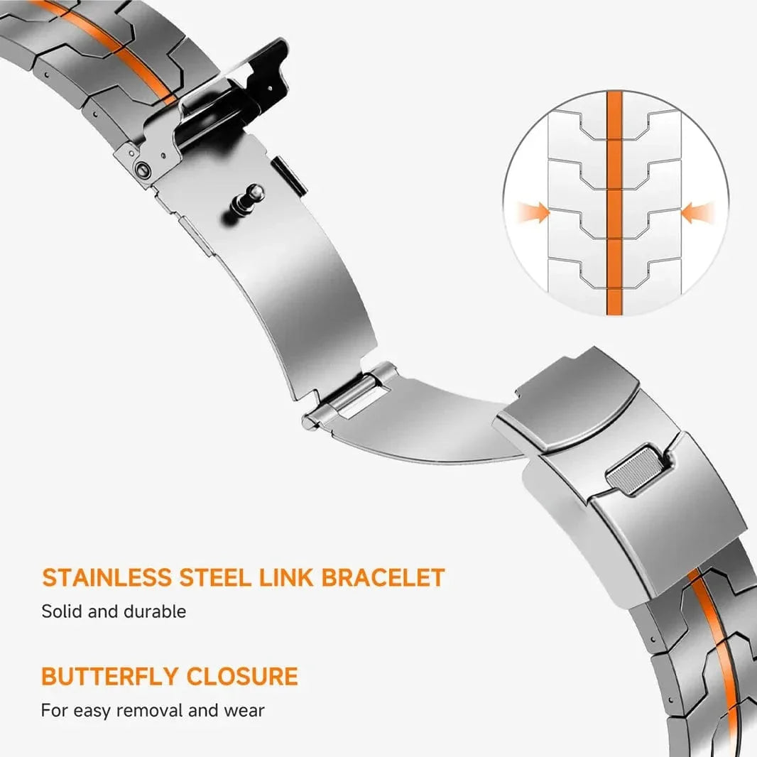 Satin Brushed Metal Link Bracelet Band for Samsung Watch Ultra 47mm
