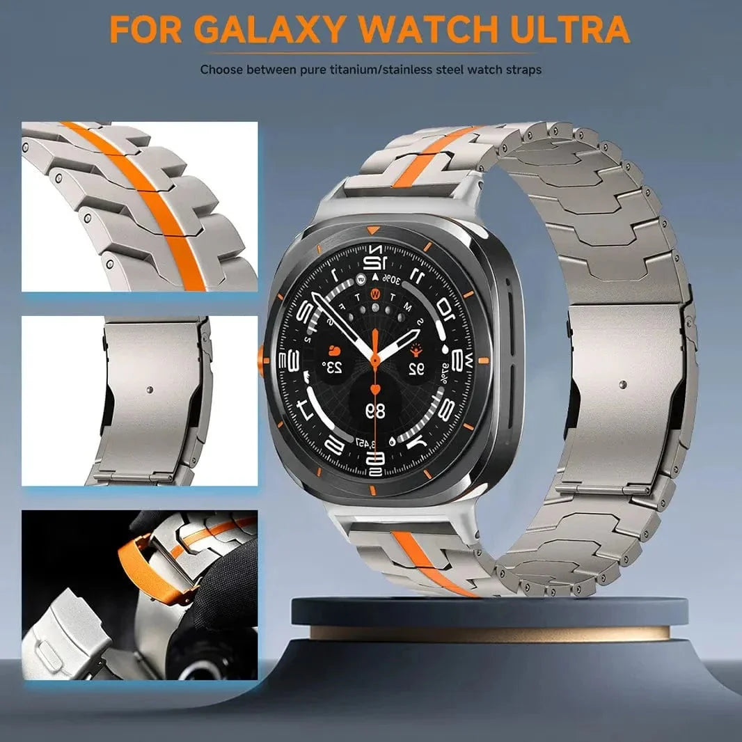 Satin Brushed Metal Link Bracelet Band for Samsung Watch Ultra 47mm