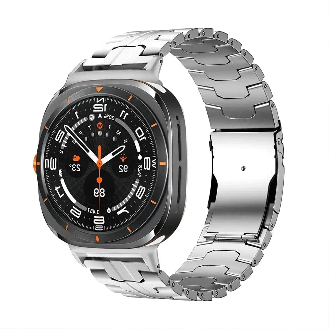 Satin Brushed Metal Link Bracelet Band for Samsung Watch Ultra 47mm