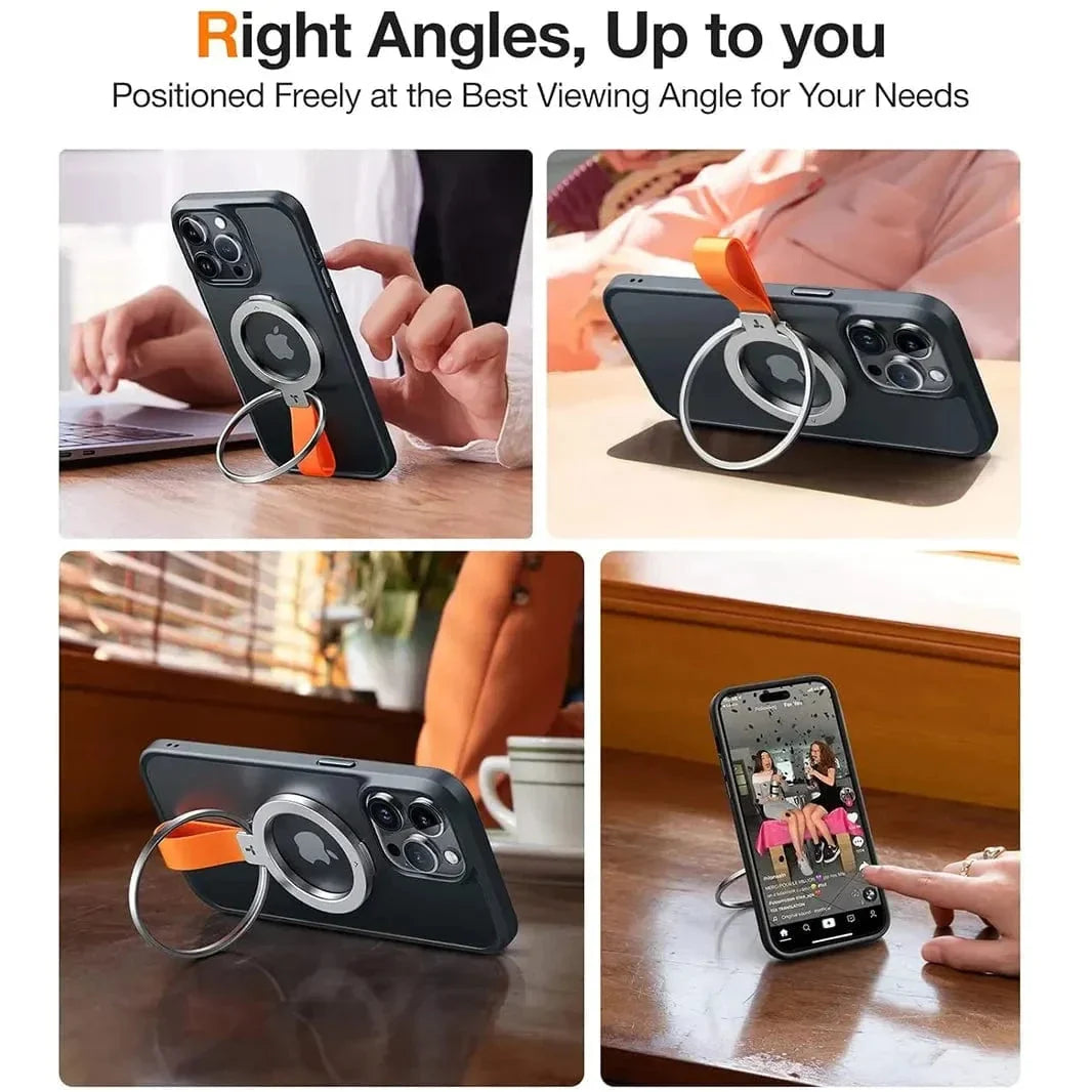 Silicone Loop Magnetic Grip Stand for Magsafe Function Built in Cases