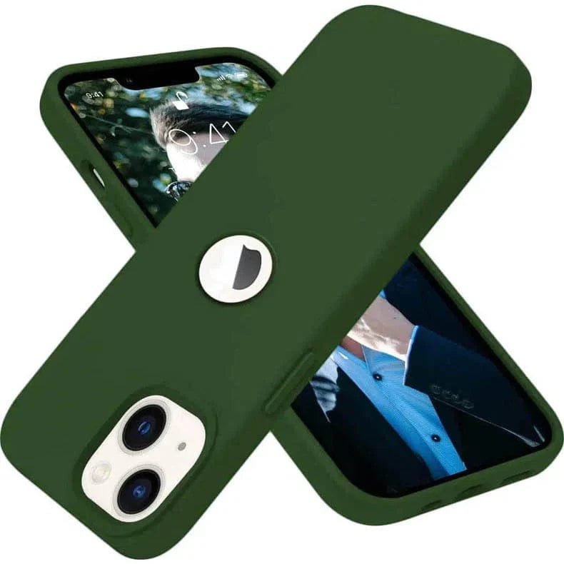 Silicone Round Wind Cut Case for iPhone Back Cases iPhone 13 Pro / Green