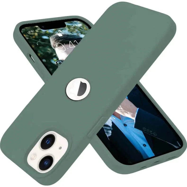 Silicone Round Wind Cut Case for iPhone Back Cases iPhone 13 / Cactus