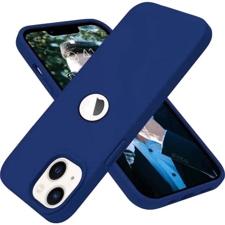 Silicone Round Wind Cut Case for iPhone Back Cases iPhone 13 / Blue