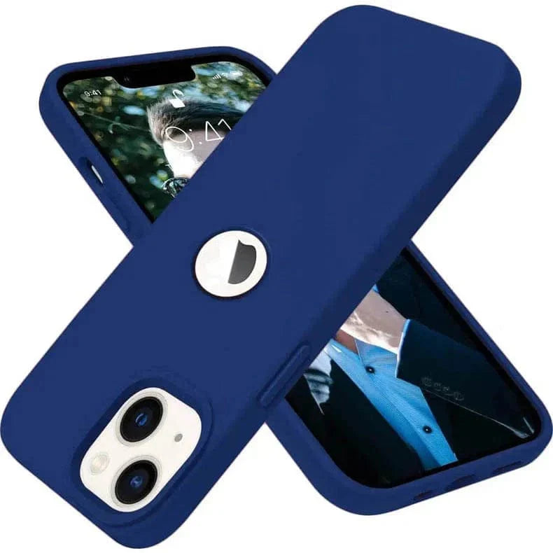 Silicone Round Wind Cut Case for iPhone 12 | 12 Pro iPhone 12 | 12 Pro Blue Back Cases