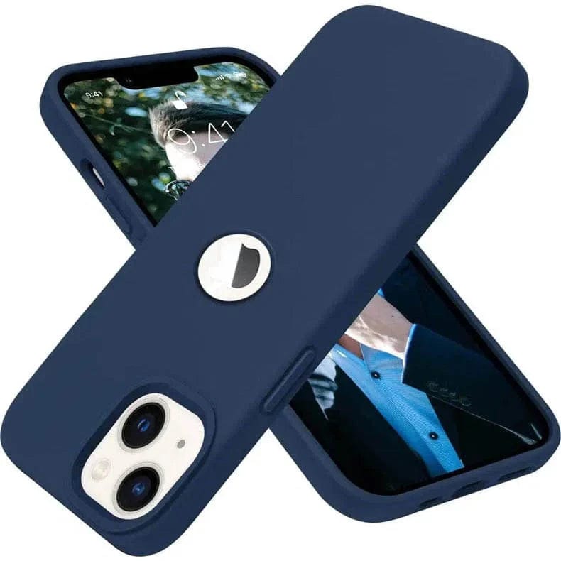 Silicone Round Wind Cut Case for iPhone Back Cases iPhone 12 | 12 Pro / Midnight Blue