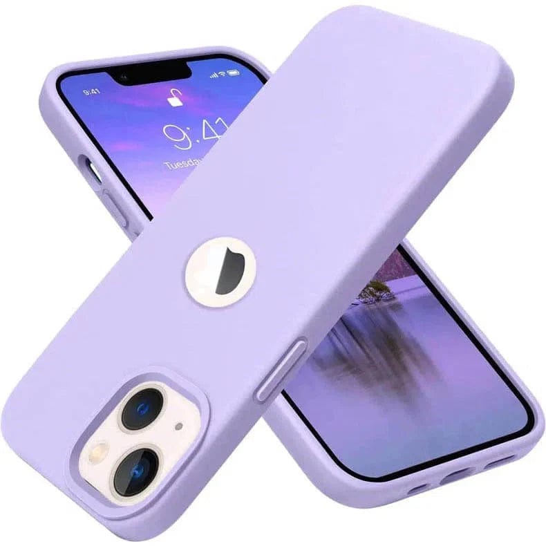 Silicone Round Wind Cut Case for iPhone Back Cases iPhone 12 | 12 Pro / Lavender