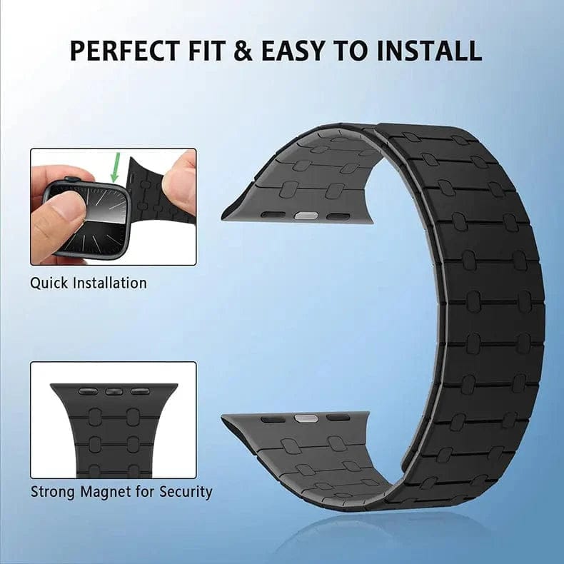 Silicone Soft Magnetic Overlap Band for Apple Watch Watch Bands