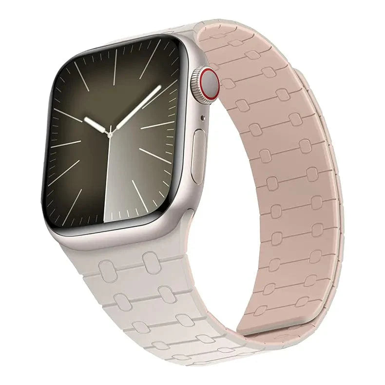 Silicone Soft Magnetic Overlap Watch Band for Apple Watch