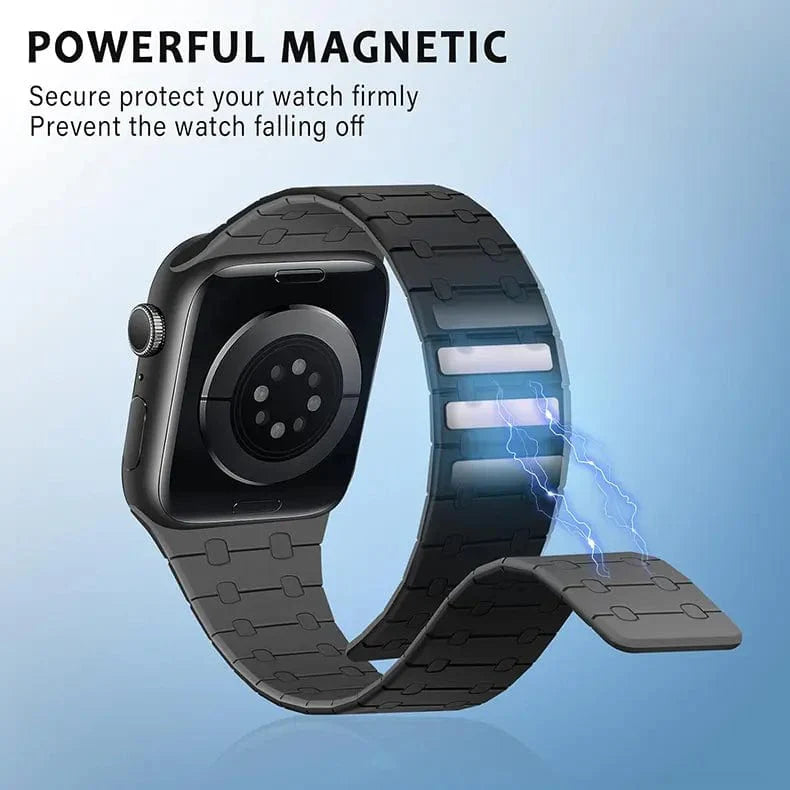 Silicone Soft Magnetic Overlap Watch Band for Apple Watch