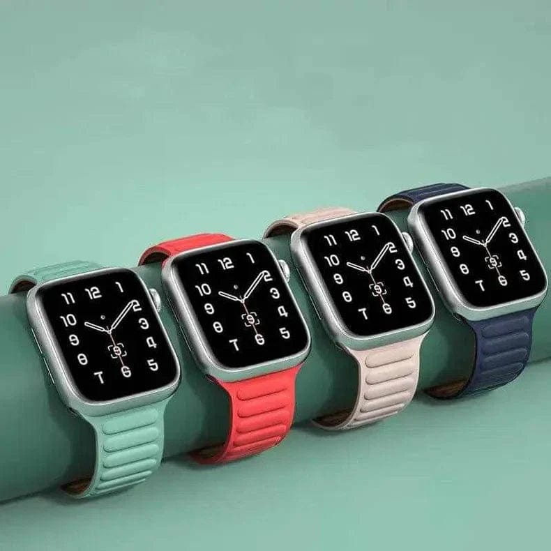 Silicone Soft Touch Magnetic Link Band for Apple Watch Watch Bands