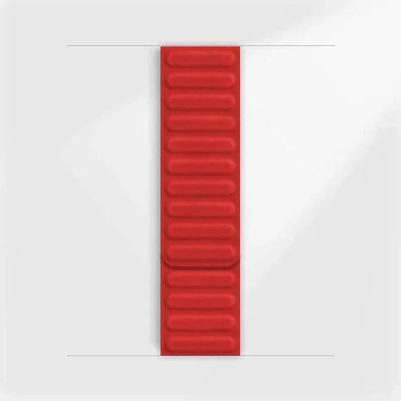 Silicone Soft Touch Magnetic Link Band for Apple Watch Watch Bands 42mm | 44mm | 45mm | Ultra 49mm / Red