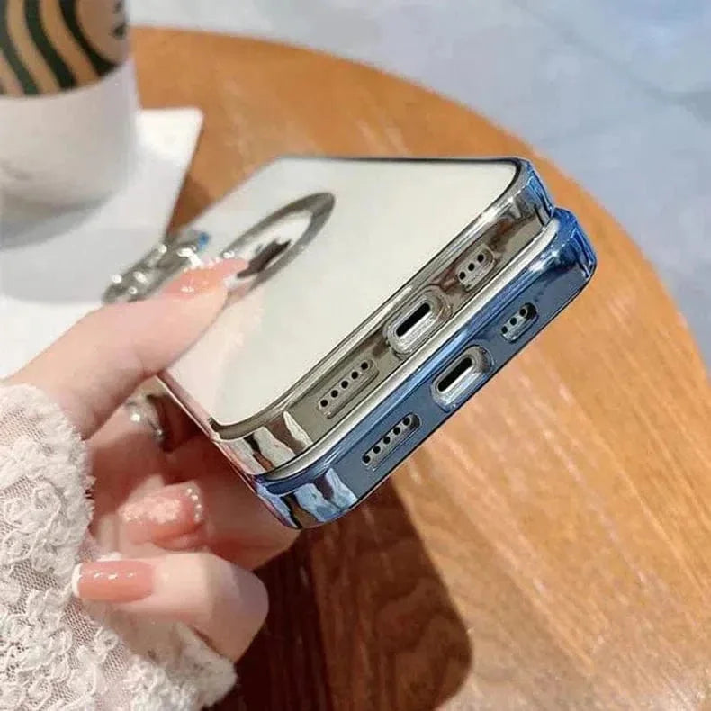 Silicone Soft Transparent Lens Protection Chrome Case for iPhone 13 Pro