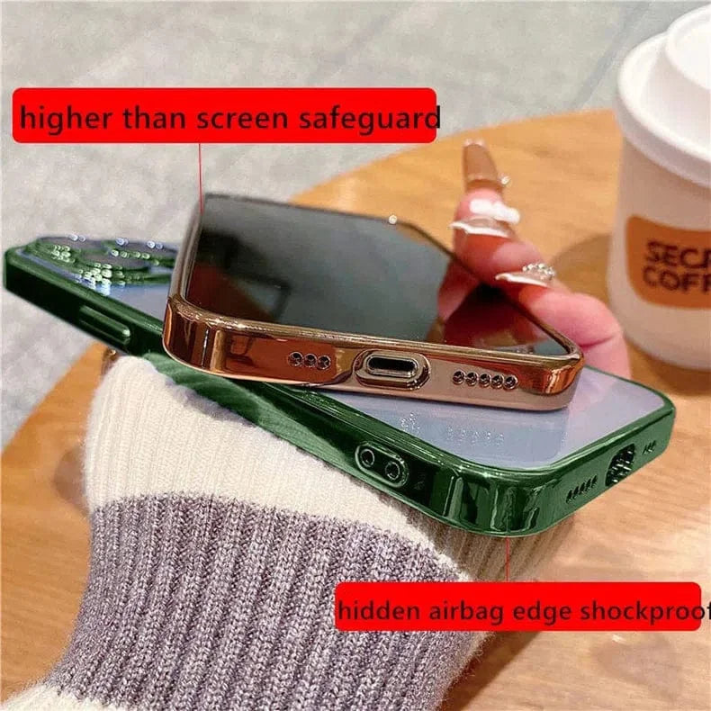 Silicone Soft Transparent Lens Protection Chrome Case for iPhone 13 Pro Max