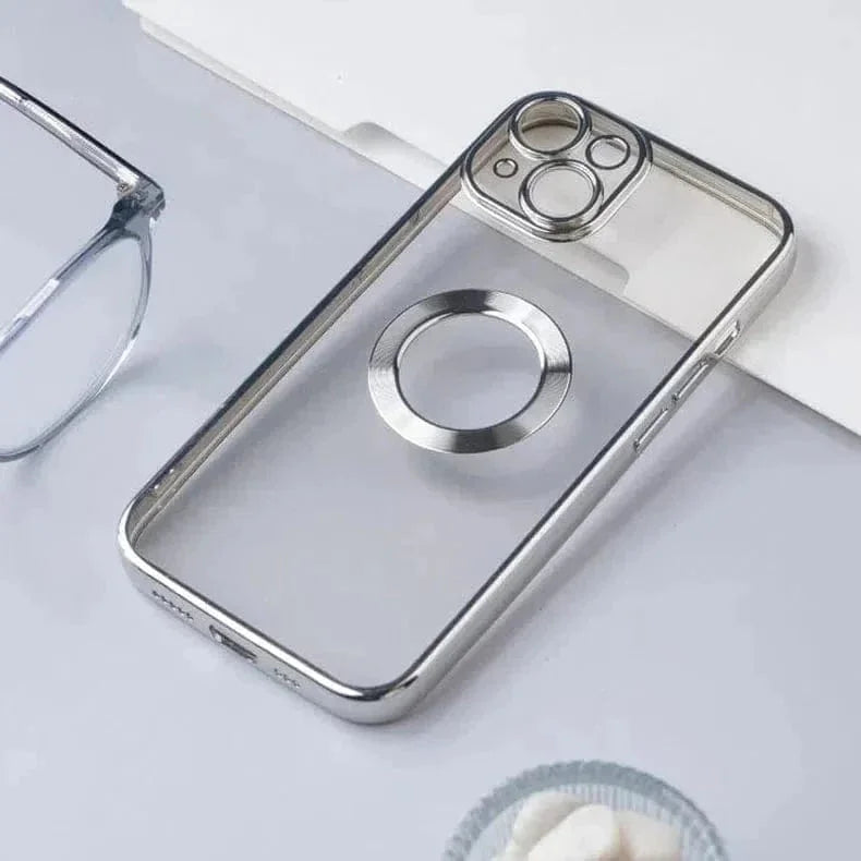 Silicone Soft Transparent Lens Protection Chrome Case for iPhone 13 Pro Max