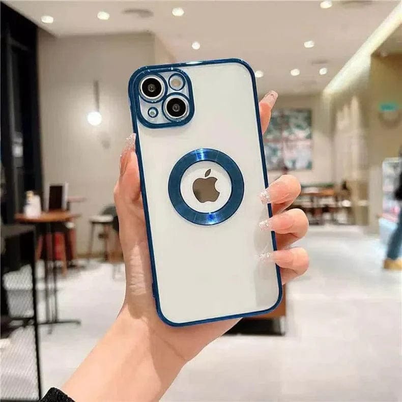 Silicone Soft transparent Lens Protection Chrome Case for iPhone Back Cases