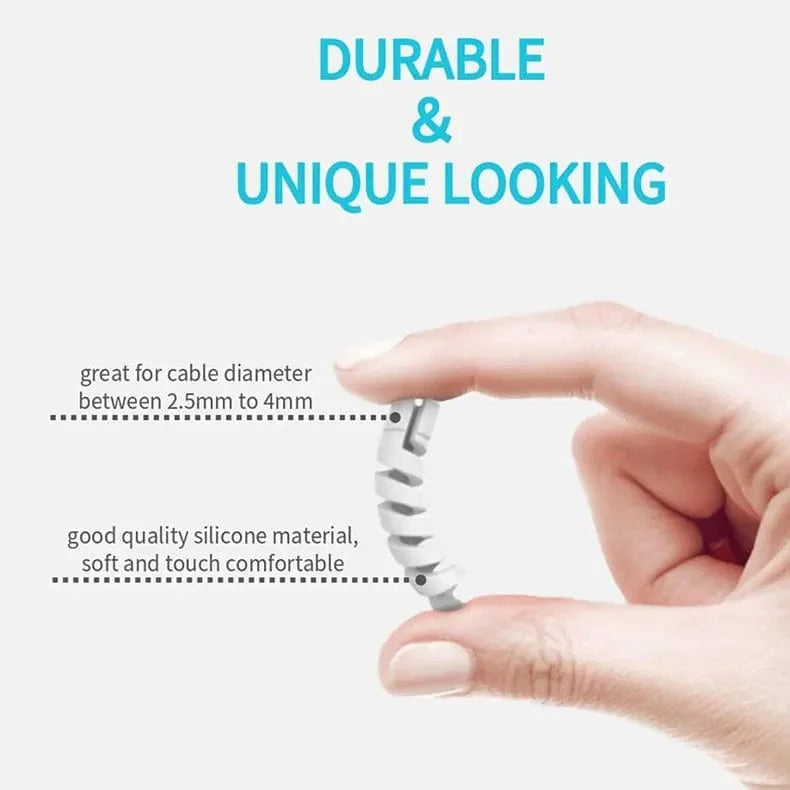 Silicone Spiral Data & Charging Cable Protector 4 Pieces Set ( Pack of 3 )
