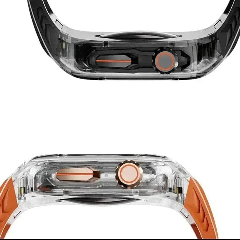 Silicone Watch Band with Protective Rugged Hard Cover for Apple Watch 40mm | 41mm