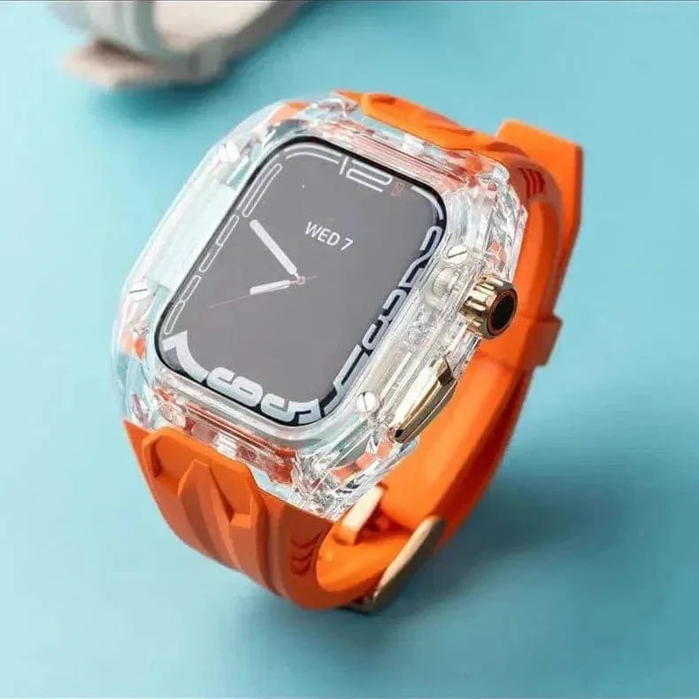 Silicone Watch Band with Protective Rugged Hard Cover for Apple Watch 40mm | 41mm