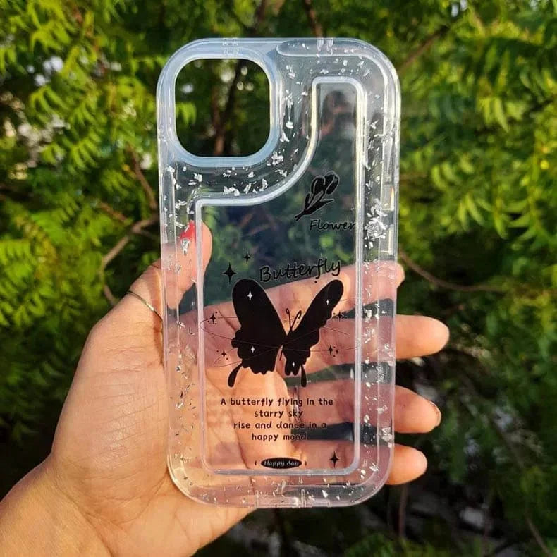 Silver Glitter Clear Soft Case for iPhone 14