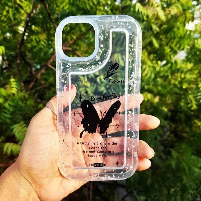 Silver Glitter Clear Soft Case for iPhone 14