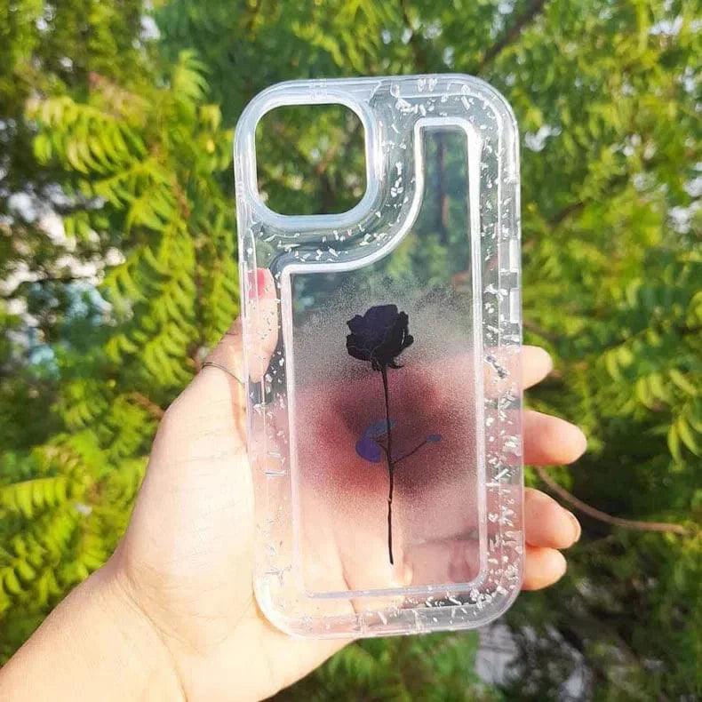 Silver Glitter Clear Soft Case for iPhone 14 Pro