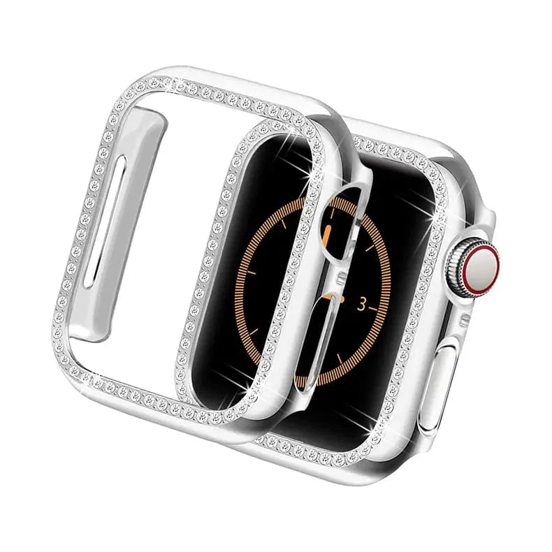 Single Rhinestone Frame 360 Degree Hard Body Bumper for Apple Watch 40mm
