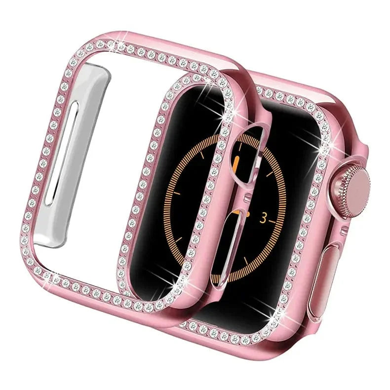 Single Rhinestone Frame 360 Degree Hard Body Bumper for Apple Watch 40mm