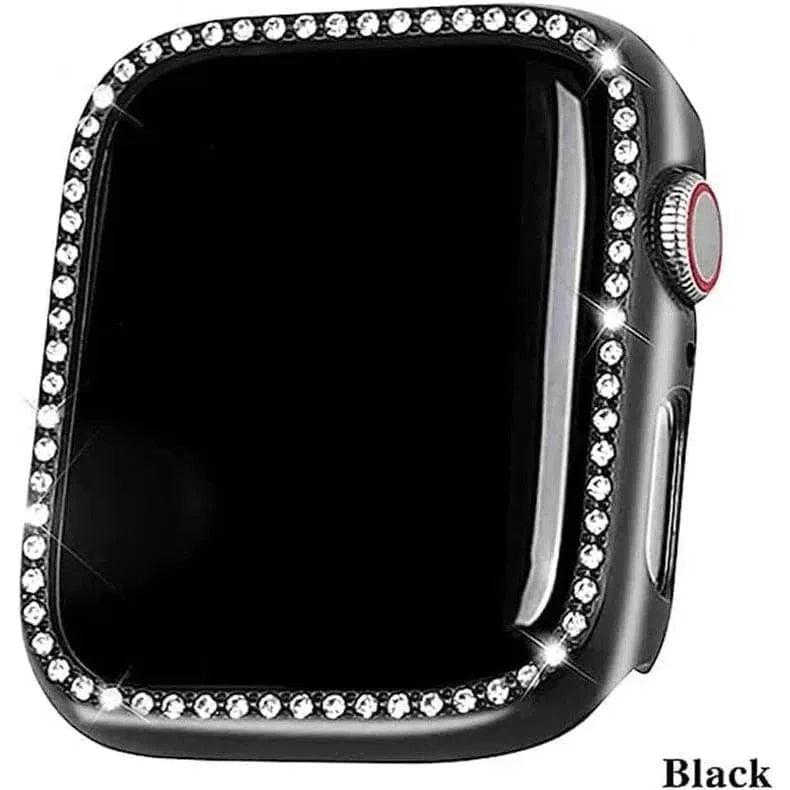 Single Rhinestone Frame 360 Degree Hard Body Bumper for Apple Watch 41mm