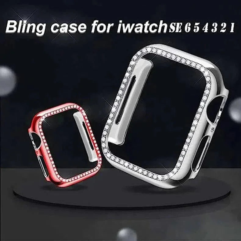 Single Rhinestone Frame 360 Degree Hard Body Bumper for Apple Watch 41mm