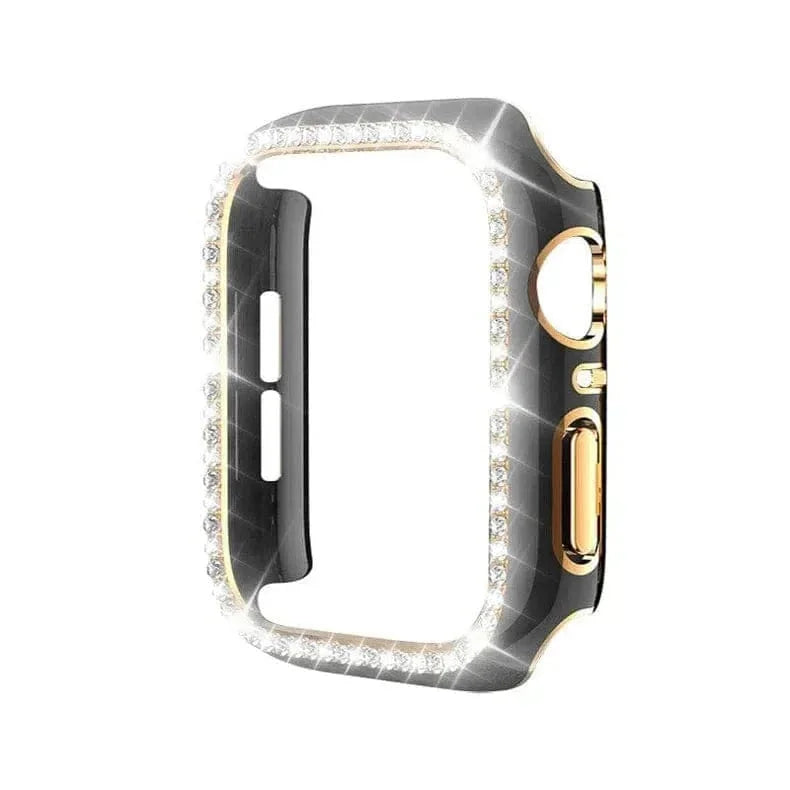 Single Rhinestone Frame 360 Degree Hard Body Bumper for Apple Watch 41mm