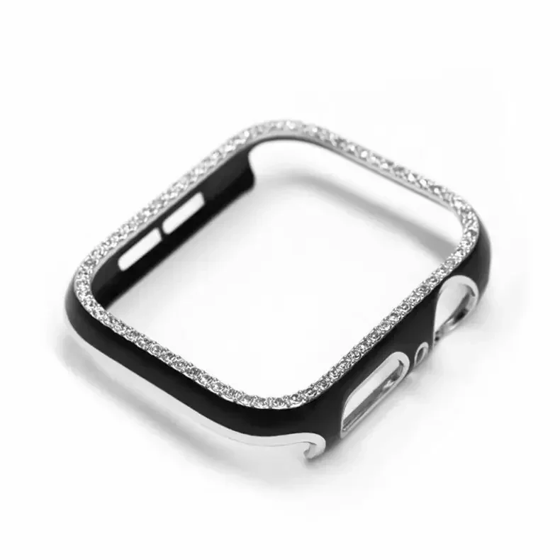 Single Rhinestone Frame Hard Slim 360 Degree Body Bumper for Apple Watch