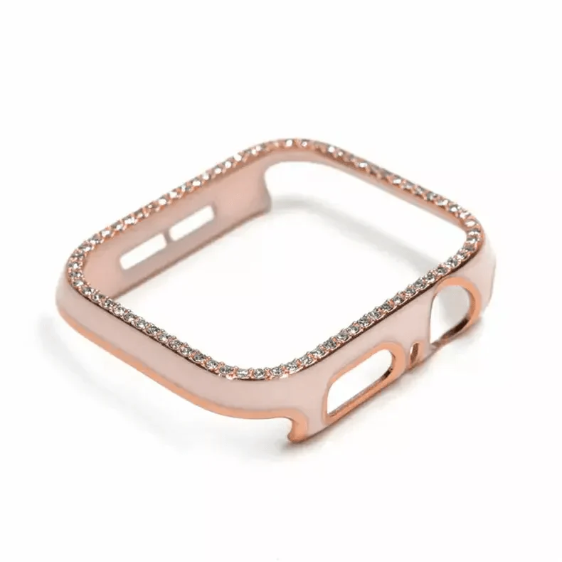 Single Rhinestone Frame Hard Slim 360 Degree Body Bumper for Apple Watch