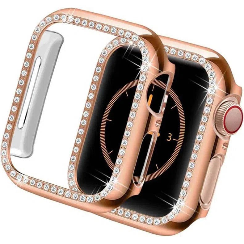 Single Rhinestone Frame Hard Slim 360 Degree Body Bumper for Apple Watch