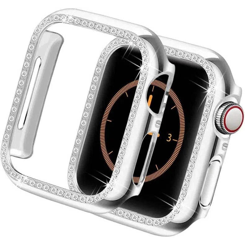 Single Rhinestone Frame Hard Slim 360 Degree Body Bumper for Apple Watch