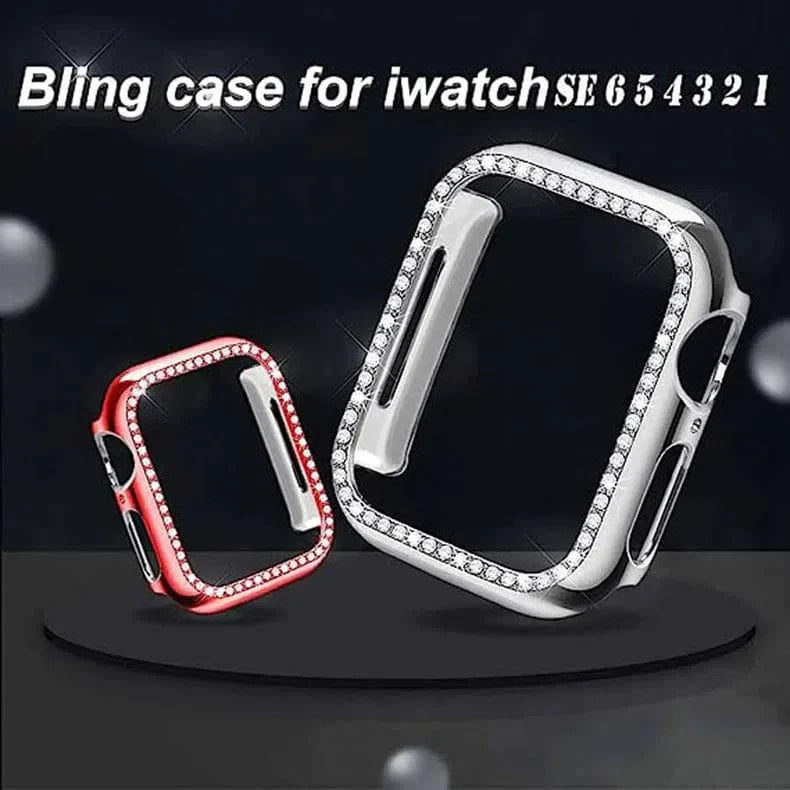 Single Rhinestone Frame Hard Slim 360 Degree Body Bumper for Apple Watch