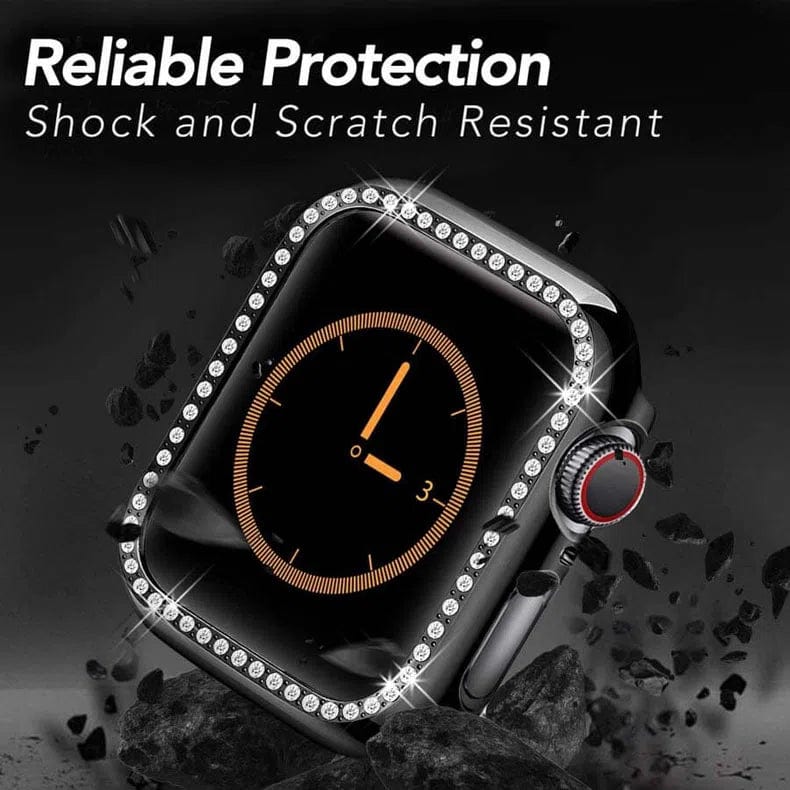 Single Rhinestone Frame Hard Slim 360 Degree Body Bumper for Apple Watch