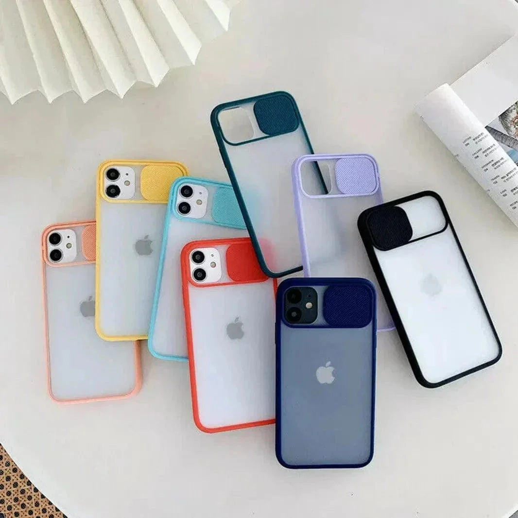 Sliding Shutter Camera Protection Matte Case for iPhone 11