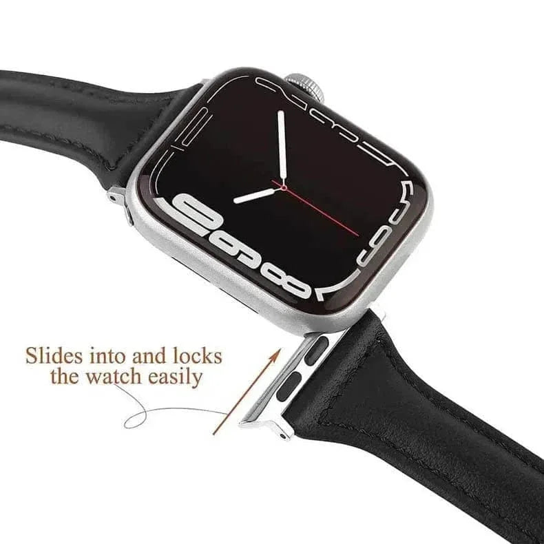 Slim Classic Leather Texture Band for Apple Watch 42 | 44 | 45 | Ultra 49 | 46mm S10