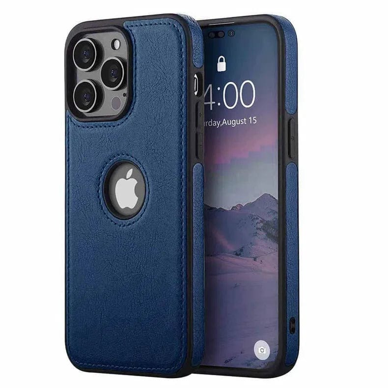 Slim PU lychee Leather Texture Case for iPhone 13 iPhone 13 Midnight Blue Back Cases