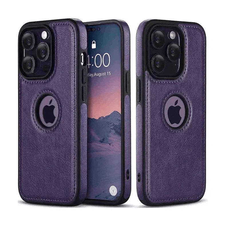 Slim PU lychee Leather Texture Case for iPhone 14 Pro iPhone 14 Pro Deep Purple Back Cases