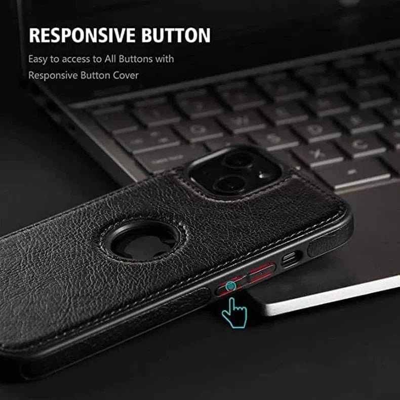 Slim PU Lychee Leather Texture Hard Case for iPhone 13