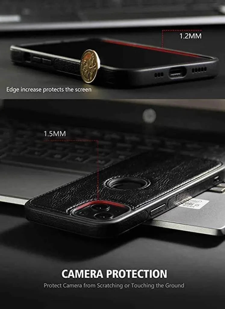 Slim PU Lychee Leather Texture Hard Case for iPhone 14 Pro