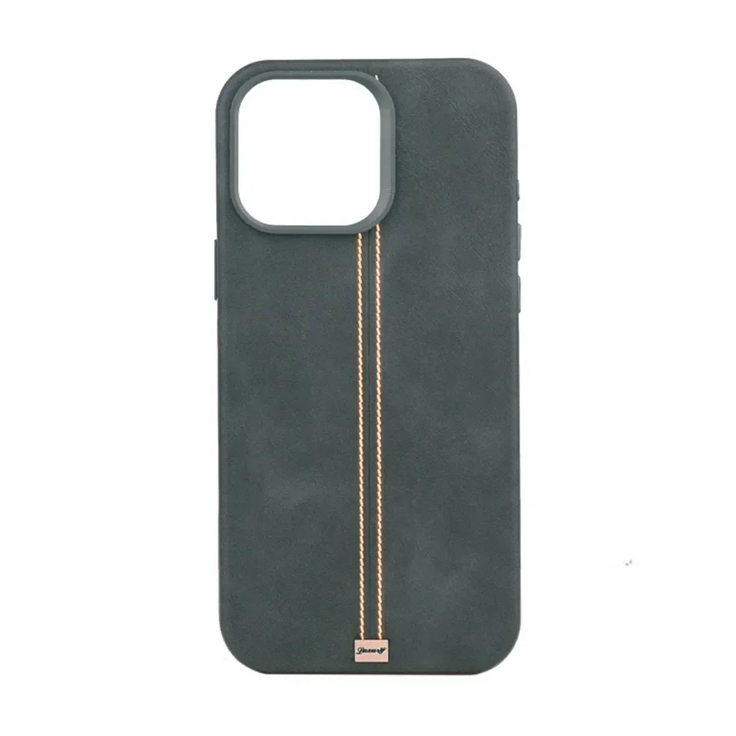 Slim Retro Business Leather Cover with Metal Frame Camera Protection for iPhone 16 Pro Max