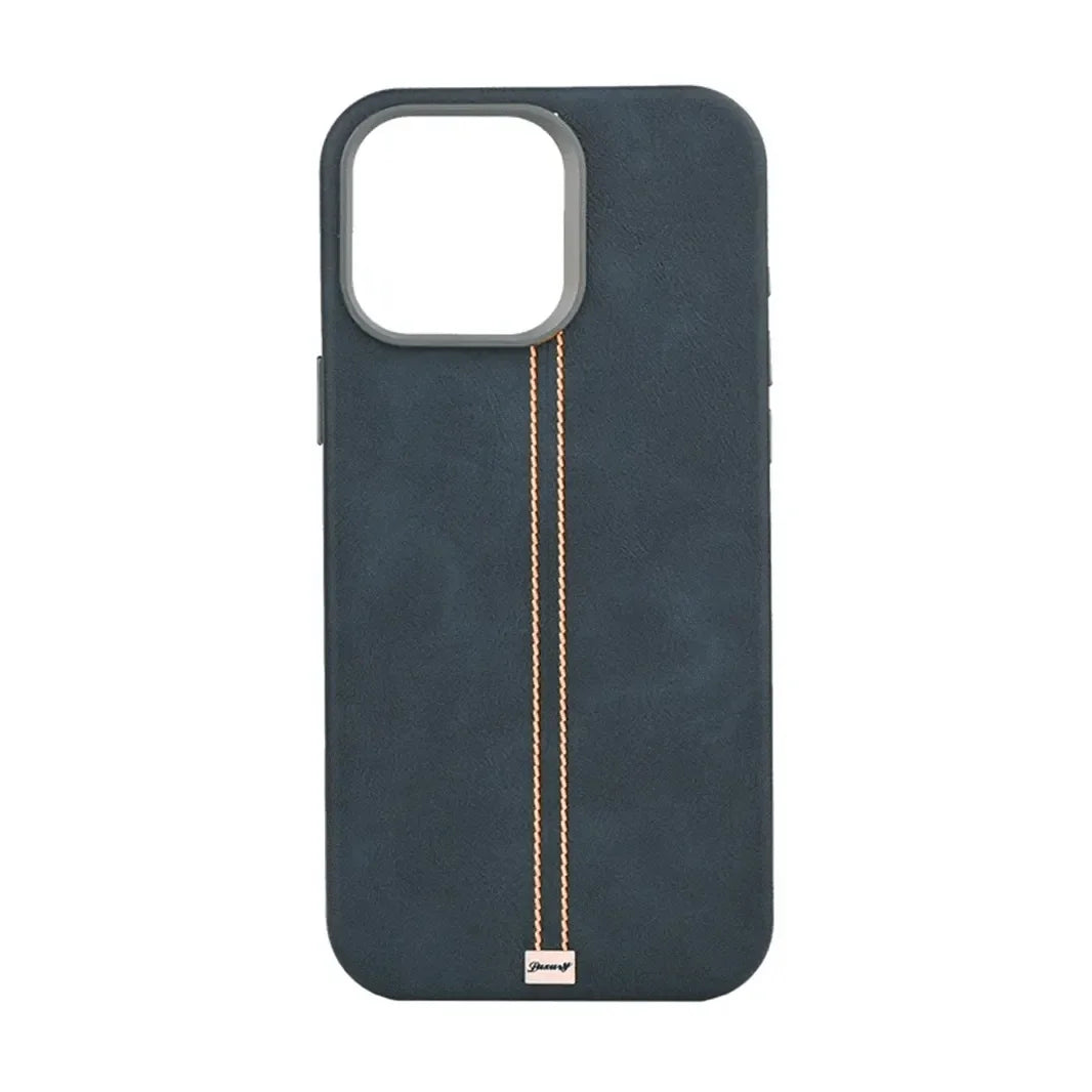 Slim Retro Business Leather Cover with Metal Frame Camera Protection for iPhone 16 Pro Max
